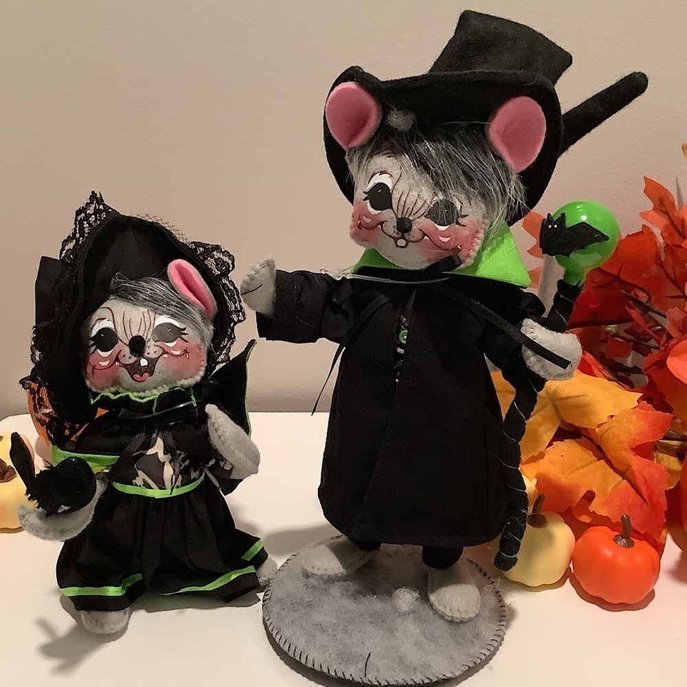 Annalee Halloween Witch And Warlock Mice New